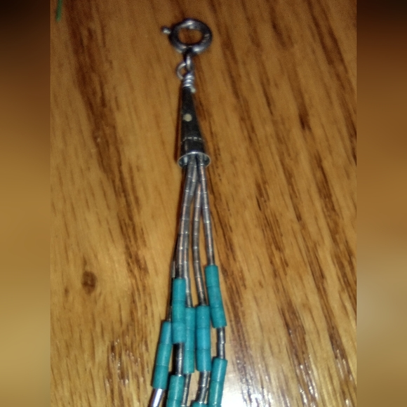 Turquoise ,sterling native American bracelet - Picture 3 of 16